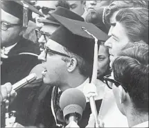  ?? IN MAY 1967, Cour tesy of the Abcarian family ?? professor Richard Abcarian, 38, spoke outside the state Capitol to protest Gov. Ronald Reagan’s education cuts.