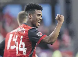  ?? NATHAN DENETTE/THE CANADIAN PRESS FILES ?? Former Toronto FC wingback Raheem Edwards said he had a feeling he would be picked up in this week’s expansion draft and says he is ready to work for the Impact.