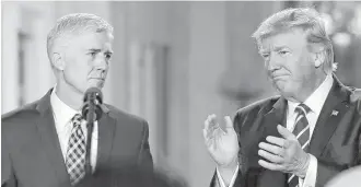  ?? Carolyn Kaster / Associated Press ?? President Donald Trump nominated Judge Neil Gorsuch for the Supreme Court. Gorsuch attends St. John’s Episcopal Church in Boulder, Colo.