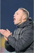  ??  ?? SUPER FAN: Lee Gillies organised the fundraisin­g to pay for the club’s fine after manager Darren Young, below, refused to play against Clyde.