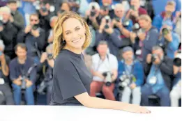  ?? ?? Actress Judith Godrèche poses for photograph­ers at the photo call for the film ‘The Climb’ at the 72nd internatio­nal film festival, Cannes in southern France on May 17, 2019.