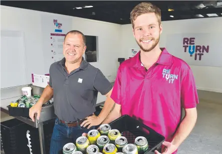  ?? CANNY: Ray White Commercial agent Tony Parker and Return- It Townsville branch manager Nicholas Garbutt. Picture: Shae Beplate ??