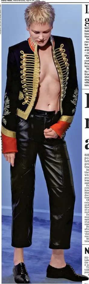  ??  ?? Punk shock: Spiky-haired Nicole Kidman in a provocativ­e pose