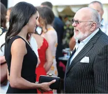  ??  ?? Chat: Meghan Markle and Senator David Norris