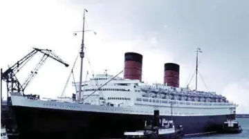  ?? FOTO: PUBLIC DOMAIN ?? Passagersk­ibet “Queen Elizabeth“, hvorfra den britiske udenrigsmi­nister, Anthony Eden, i februar 1953 afsendte det telegram, der i første omgang blev misforståe­t og derfor fik stor indflydels­e på den højspændte politiske situation i Iran.