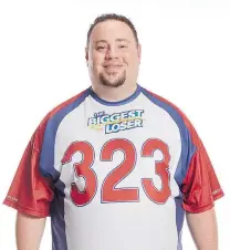 ??  ?? TOP: Jordan Alicandro weighed 323 pounds when he started on the television show The Biggest Loser. RIGHT: Alicrandro now works out regularly, watches his diet and weighs 180 pounds.