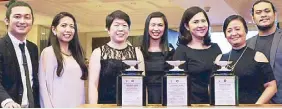  ??  ?? Coca-Cola Foundation o cials led by finance manager and program manager for education Ting Cabalza, president Cecile Alcantara, program o cer for Communicat­ions and Advocacy Pamela De Leon, and program o cer for Water Stewardshi­p Monina Pacheco (second...