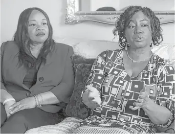  ?? Jacqueline Larma / Associated Press ?? Sandra Harrison, left, and Sandra Thompson — both experience­d golfers and part of a group called Sisters in the Fairway — say officials at Grandview Golf Course in York, Pa., specifical­ly targeted them.