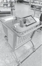  ?? PROVIDED BY WAKEFERN FOOD CORP. ?? The new electronic shopping cart line from Instacart, called Caper Cart, is seen at a ShopRite store in Bloomfield.