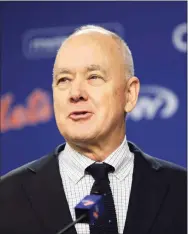  ?? Seth Wenig / Associated Press ?? Mets president Sandy Alderson spoke at a news conference Monday in Port St. Lucie, Fla.