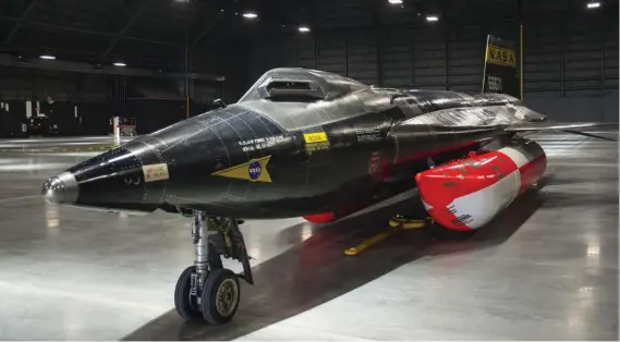  ?? (Photo by Ken LaRock, courtesy of USAF) ?? North American X-15A-2 on display in the Space Gallery at the National Museum of the United States Air Force.