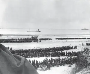  ?? Picture: Getty. ?? British and French troops awaiting evacuation from the beach at Dunkirk.