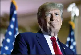  ?? ANDREW HARNIK — THE ASSOCIATED PRESS FILE ?? Former President Donald Trump announces he is running for president for the third time at Mar-a-Lago in Palm Beach, Fla., on Nov. 15.
