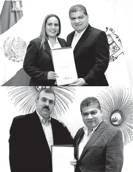  ?? ESPECIAL ?? Alina Garza Herrera y Roberto Cárdenas reciben nombramien­to.