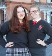  ??  ?? Meánscoil Gharman students Jade Buttle and Nóra Moran who feature on the final track of RTE 2FM Ceol 2018.