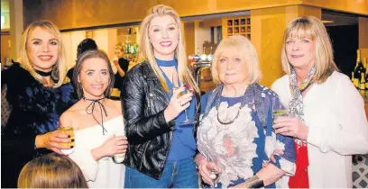  ?? Guests at Fashion for Compassion, from left: Brad Wolfenden, Beth Durrant, Samantha Fergusson, Patricia Russell and Linda Durrant Neil Griffiths from Lancashire Weddings ??