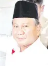  ??  ?? Prabowo Subianto