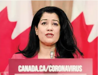  ?? SEAN KILPATRICK
THE CANADIAN PRESS ?? Clinical trials are underway to see if any or all of the approved vaccines will be approved for children, Dr. Supriya Sharma, the chief medical adviser at Health Canada, said Friday.