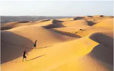  ??  ?? Die imposante Wüstenland­schaft zeigt sich beim Ausflug in die Dünen.