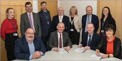  ??  ?? The signing of the Housing First model contract between the Peter McVerry Trust and Councils in Wicklow, Kildare and Meath.