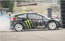  ??  ?? FAMOUS PERSON. YouTube sensation Ken Block will be in spectacula­r action with his Monster Ford Focus ST.