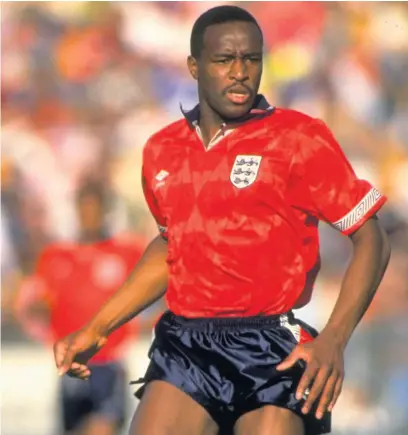  ?? Ben Radford ?? Earl Barrett, from Rochdale, playing for England during an internatio­nal match against New Zealand in Auckland in 1991