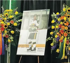  ?? DAVID ROSSITER / THE CANADIAN PRESS ?? A funeral was held Saturday in Lethbridge, Alta., for Logan Boulet, whose organs were donated.