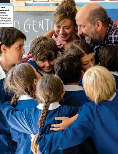  ?? LAPRESSE ?? In sala da domani Raffaele e Albanese in “Un mondo a parte”; sotto, Milani