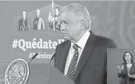  ?? /ARCHIVO OEM ?? Andrés Manuel López Obrador, presidente de México