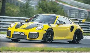  ?? — PORSCHE ?? The 2018 Porsche 911 GT2 is hard to miss because of its colour scheme.