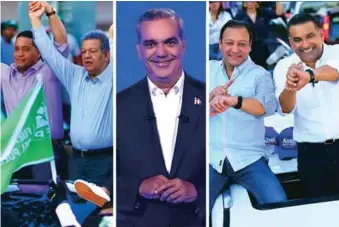  ?? FUENT EXTERNA ?? ↑ Los tres principale­s partidos motivaron a sus simpatizan­tes para acudir a las urnas este domingo.