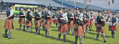  ??  ?? Oban High School Pipe Band competing at Gourock.