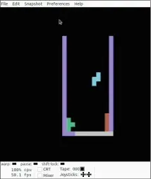  ?? ?? Tetris running in the Vice emulator.