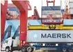  ?? Reuters ?? A shift in focus from market share to lowering costs has helped Maersk improve its profit margins.