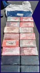  ??  ?? DOCKSIDE HAUL: The cocaine was seized from a ship at Mombasa