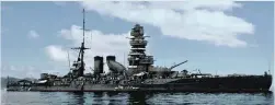  ?? ?? IJN Nagato’s new silhouette after her first reconstruc­tion in 1924. Her forward funnel was trunked aft to alleviate smoke interferen­ce, plus a new pagoda mast superstruc­ture was added