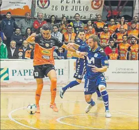  ?? FOTO: LNFS ?? Movistar Inter no perdonó a Aspil Navarra, que cayó goleado por un rotundo 1-6