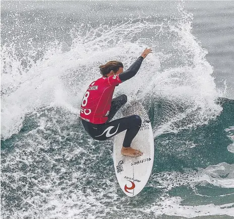  ?? Picture: AAP ?? Matt Wilkinson in action during the Rip Curl Pro at Supertubos Beach in Portugal.