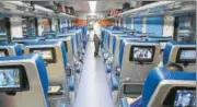  ?? AFP FILE ?? Capable of running at a speed of 200kmph, the Tejas Express has several features such as automatic doors, 9inch infotainme­nt screens for each seat and teacoffee vending machines.
