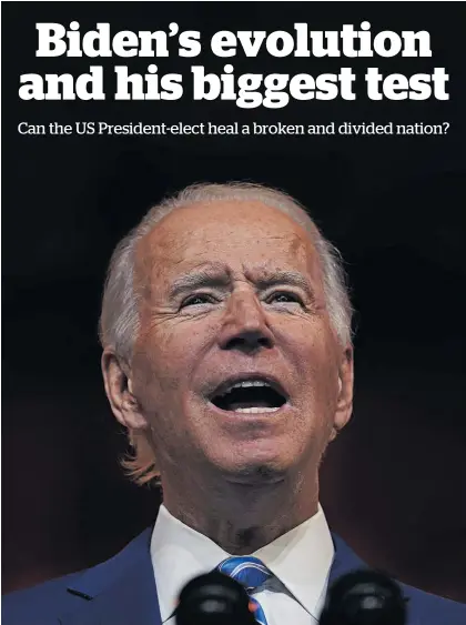  ?? Photo / AP ?? Joe Biden has always been a mainstream liberal, but also a pragmatist who insists that governing well depends on compromise and consensus.