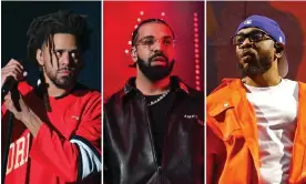  ?? ?? J Cole, Drake and Kendrick Lamar, just three of the players in the current beef embroiling US rap. Composite: FilmMagic/ WireImage