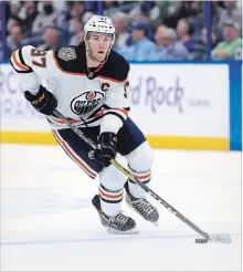  ?? GETTY IMAGES FILE PHOTO ?? The Edmonton Oilers named forward Connor McDavid a team captain, making him the youngest player in NHL history to receive the honour.