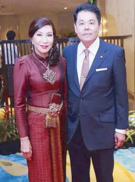  ??  ?? Thai Ambassador Thanatip Upatising and wife Monthip.