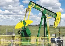  ?? VAUGHN PENLEY ?? Whitecap Resources has made one of its pumpjacks into a memorial for victims of the Humboldt Broncos bus crash.