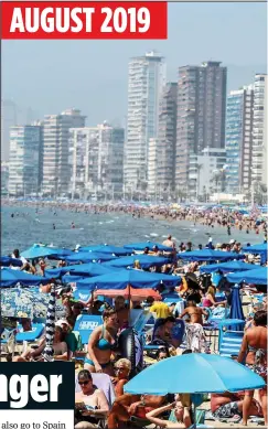  ??  ?? COSTA CALAMITY: The beaches of Benidorm last year, above, and as they could be this summer, right