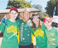  ?? Picture: Nev Madsen ?? FESTIVITIE­S: Enjoying the Australia Day 2019 celebratio­ns at Highfields Pioneer Village are (from left) Noah McGrath, Michael McGrath, Caralynn McGrath and Cassy Reinbott.