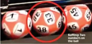  ??  ?? Baffling: Two numbers on the ball