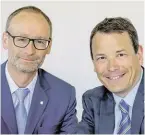  ?? BILD: SN/SPARKASSE/WILD ?? Vorstand der Salzburger Sparkasse: Generaldir­ektor Christoph Paulweber (l.), Markus Sattel