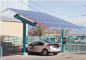  ?? COURTESY OF SACRED POWER ?? The Inflation Reduction Act incentiviz­es developers to build more sustainabl­e and green-energy projects like this charging station.