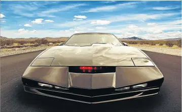  ??  ?? KITT (Knights Industries Two Thousand), a Pontiac Trans-Am with advanced artificial intelligen­ce, in the 80’s television series ’Knight Rider’.